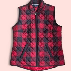 Karen Scott Women's Red and Black vest size small NWOT